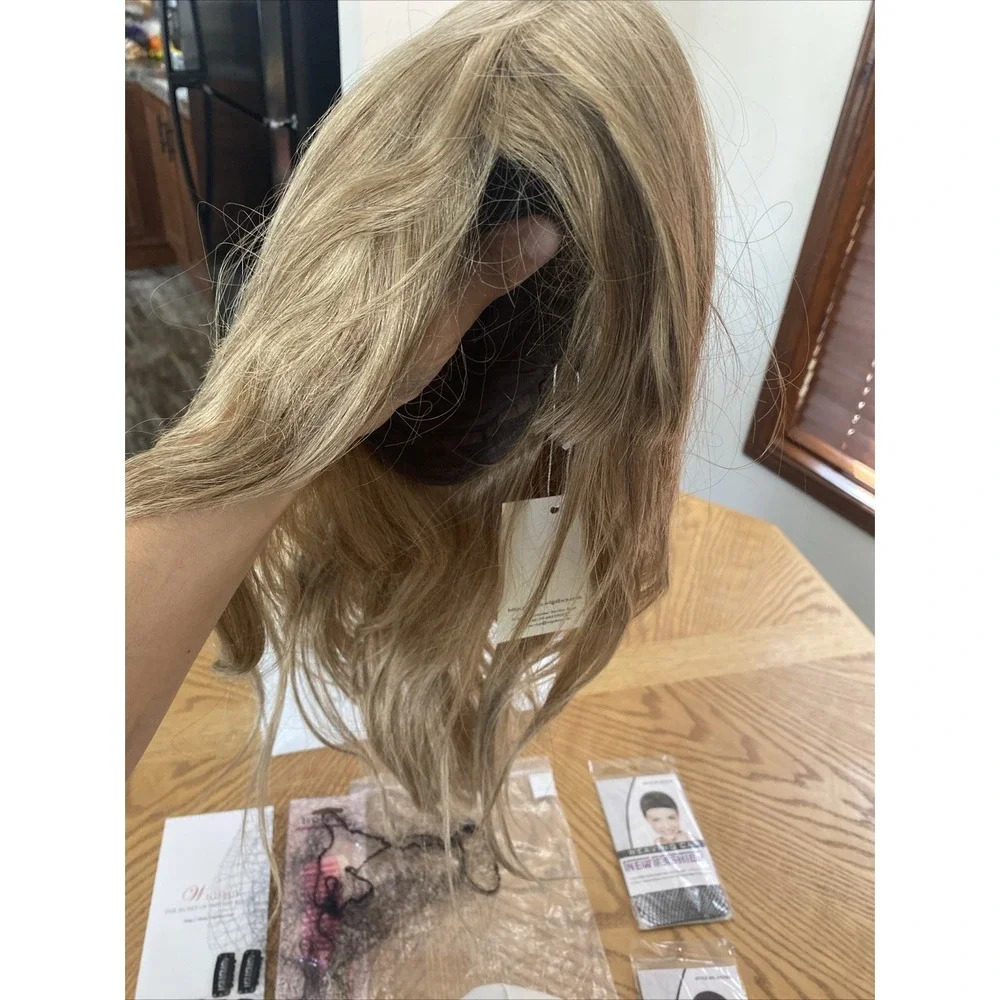 Long Dark Blonde Wig With Layers & Bangs From‎ Wigsby Brand New